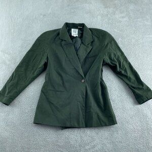 Vintage Womens Green Blazer Jacket Size 8M By Together! Polyester & Rayon 3879